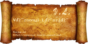 Vázsonyi László névjegykártya